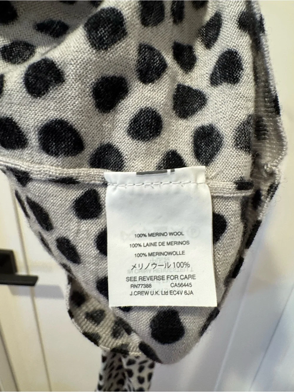 J. Crew Black and White Spotted Knit Top